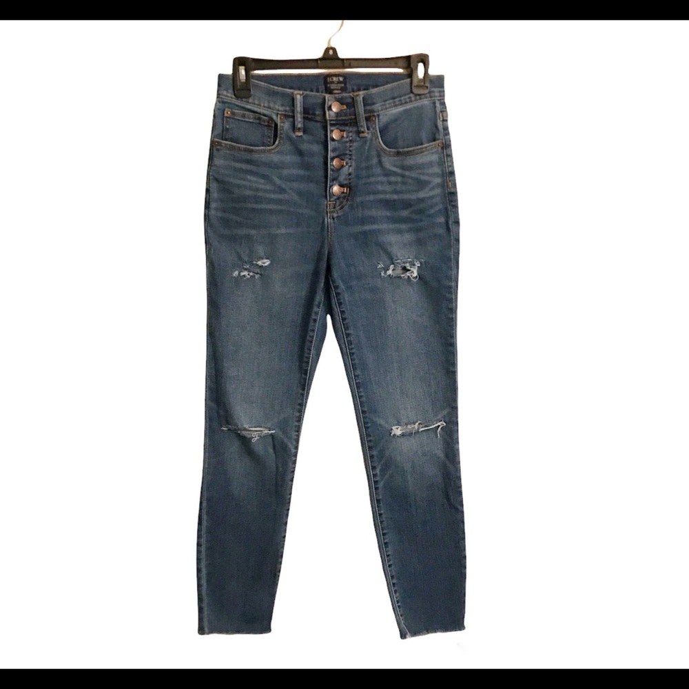 J. CREW Women’s 10” High Rise Skinny Jeans Size 27 Medium Wash - Picture 2 of 8